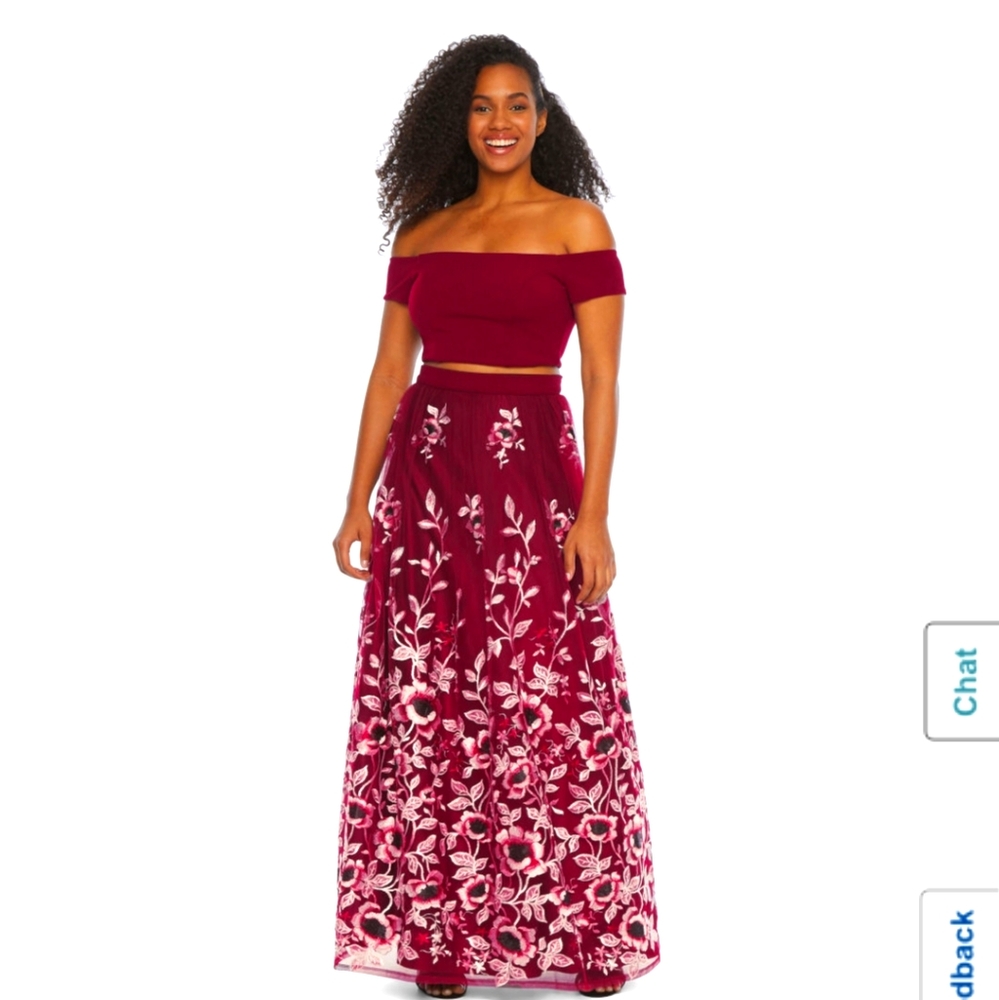 Off the shoulder two piece dress